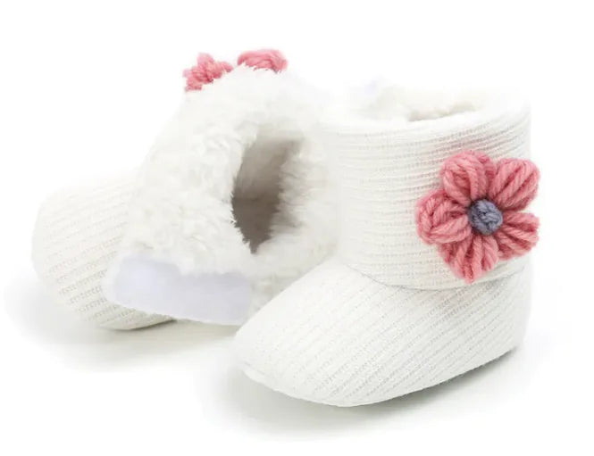 Cozy Sunflower Cotton Baby Boots