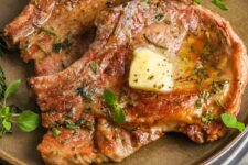 Pan Seared Pork Chops (with Home made Herb Butter!)